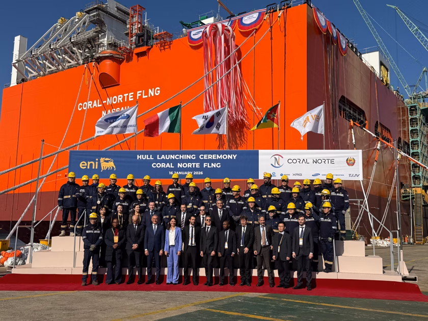 Coral North FLNG Hull Launched